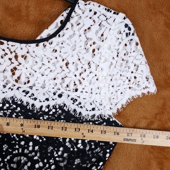 MILLY Womens Dress Size 2 Black Layered Sheath Lace Illusion GABRIELLE $495 - Picture 10 of 13